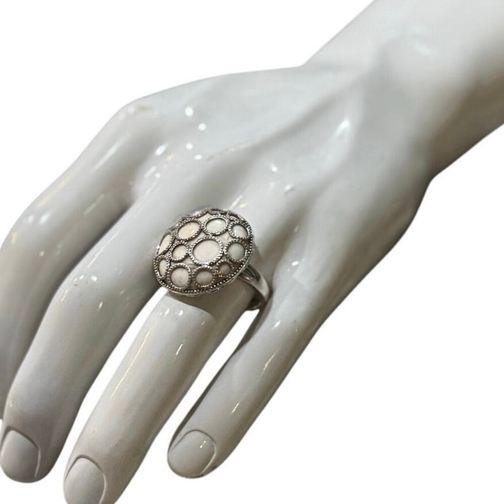 Vintage Clyde Duneier CID 925 Silver Modernist Bubble STATEMENT Ring SZ. 9.5